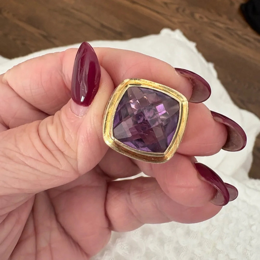 David Yurman❌NOT AVAILABLE❌Gold & Sterling Silver Ring with Amethyst Gemstone - Picture 1 of 16